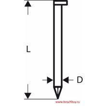 Bosch Гвоздь с D-образной головкой SN34DK 90G, в обойме 90х3,1 мм для GSN 90-34 DK 2500 шт. (2608200009 , 2.608.200.009)