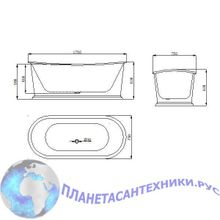 Чугунная ванна Sharking SW-1012A 170x75 (с декоративной панелью в золоте)