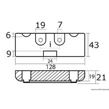Osculati Magnesium anode for Verado orig. ref. 880653, 43.424.14