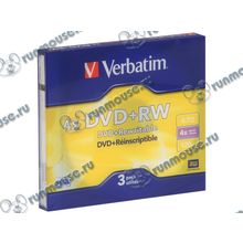 Диск DVD+RW 4.7ГБ 4x Verbatim "43636", Slim (3шт. уп.) [63543]