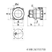 Bals Панельная розетка Bals 130119 400 В 63 А 5 полюсов IP67 Quick-Connect серо-красная