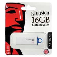 KINGSTON USB 3.1 3.0 2.0  16GB  DataTraveler G4  белый c синим BL1