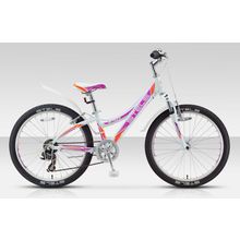 STELS Navigator-430V.15 (6ск,алюм.рама,аморт.вилка,торм.V-br,Shimano RS45 - TX35 TZ20)(колесо 24", белый пурпурный розовый)