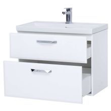 Тумба подвесная Sanstar Cristal 80 2 ящ, белая (ум-к Фостер 80)