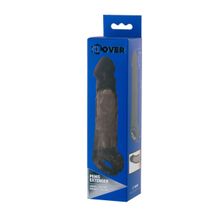 ToyFa Чёрная насадка на пенис Tс подхватом - 19,5 см. (черный)