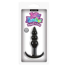 Чёрная анальная пробка Jelly Rancher T-Plug Ripple - 10,9 см. (66478)