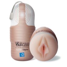 Topco Sales Мастурбатор-вагина с вибрацией Vulcan Love Skin Masturbator Ripe Vagina Vibe (бежевый)