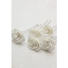 Свадебные шпильки Белые розы (латекс) PIN208