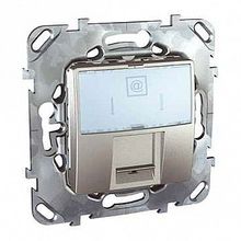 Розетка компьютерная 1xRJ45 Cat.5 UNICA TOP, алюминий |  код. MGU5.421.30ZD |  Schneider Electric