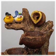 Птички-синички фонтан настольный декоративный с подсветкой
