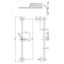 Душевой гарнитур Cezares Vintage (SD-03 24-SW-N) золото 24 карат