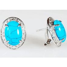 Серьги с (RH) бирюзой "Греческие"