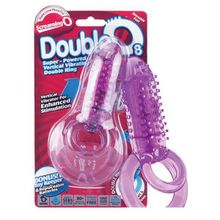 Screaming O Фиолетовое виброкольцо с подхватом мошонки DOUBLE O 8 PURPLE (фиолетовый)