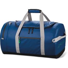 Большая мужская сумка для спорта синяя с серыми ручками DAKINE ROAM DUFFLE 90L PWY PORTWAY со съёмными мягкими ремнями