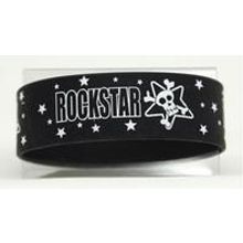 Браслет ROCKSTAR черный (широкий,резиновый)