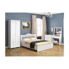 Система Мебели Спальня Монако-2 мягкая спинка белое дерево