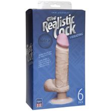 Вибромассажер-реалистик на присоске The Realistic Cock ULTRASKYN Vibrating 6”- 21,6 см. телесный