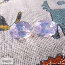 Пара лавандовых аметистов из Бразилии огранки Баснословно овал 13,98x11,03 13,99x10,89мм 14,4 карат