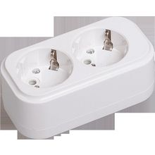 Колодка розеточная   CLASSIC 2-местный, с заземлением, KYP11-16-02-00-Z | код. KYP11-16-02-00-Z |  IEK