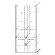ПМ: КУРАЖ Шкаф 4-х дверный (2 стеклодвери) Венето