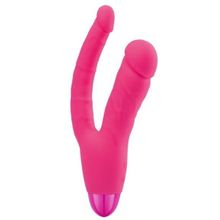 Howells Розовый двойной вибратор INDULGENCE Rechargeable Insatiable Desire - 21 см.