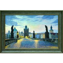 Картина на холсте маслом "Пражский мост"