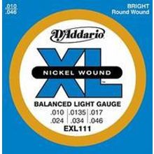 EXL111 Nickel Wound Струны для электрогитары, сбаланс. натяжение, Regular Light, 10-46, DAddario