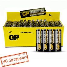 Батарейка AA GP Supercell R6 4SH, солевая, 40 шт, коробка (15S-OS4)