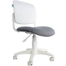 Кресло  CH-W296NX 15-48 (белый  пластик,  ткань серая)
