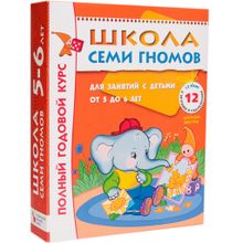 Комплект книг МОЗАИКА-СИНТЕЗ Школа семи гномов 5-6 лет. полный годовой курс (12 книг с играми и наклейками)