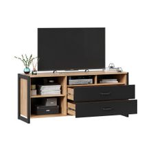 Алмаз. Любимый дом Техно Тумба под ТВ (Дуб Золотой Чёрный)