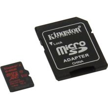 Карта памяти  Kingston  SDCA3 64GB  microSDXC Memory Card 64Gb Class10  + microSD--SD Adapter