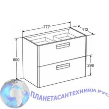 Тумба под умывальник Roca GAP 80 тиковое дерево ZRU9302836