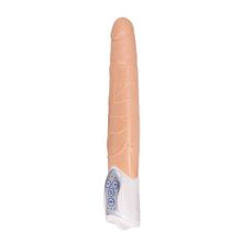 Телесный вибратор Long John Realistic Thrusting Vibrator с функцией толкания - 20 см. телесный