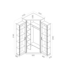 ПМ: КУРАЖ Шкаф угловой с зеркалами Венето