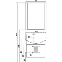 Тумба с раковиной Акватон Ария 65 М, черная, 1A123301AA950