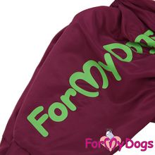 Дождевик для крупных собак ForMyDogs Листья бордовый для девочек 304 3SS-2018 F