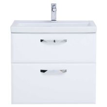 Тумба подвесная Sanstar Cristal 60 2 ящ, белая (ум-к Фостер 60)