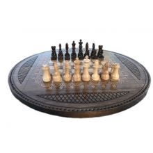 Шахматы + нарды резные "Круглые" 60, Mkhitaryan (DM101-6)