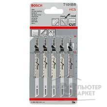 Bosch T 101 BR 2608630014 набор пилок для лобзика, 5 шт, по дереву