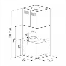 Островная вытяжка LEX TUBO QUATTRO ISOLA 350 inox