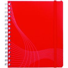Блокнот NOTIZIO для записей на пружине, в клетку А5 в пластиком обложке 90 листов (Цвет обложки: красный)
