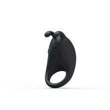 Baile Чёрное эрекционное кольцо с вибрацией Rabbit Vibrator (черный)
