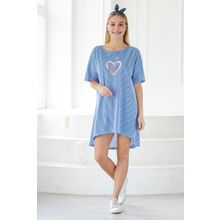 Свободное платье с удлиненной спинкой - Malibu | голубая полоска
