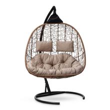 Кресло кокон подвесное SEVILLA TWIN горячий шоколад + каркас