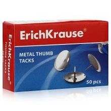 кнопки Erich Krause 7851, оцинкованные, 500 шт, металлик (упаковка 10 шт)