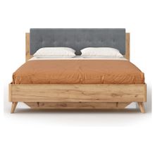 Алмаз. Любимый дом Марта-2 Кровать 1600 (с ПМ и мягкой накладкой, точечная утяжка Neo 25) (Дуб Золотой Глубокий серый)