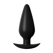 Pipedream Черная коническая анальная пробка Small Weighted Silicone Plug - 10,4 см. (черный)