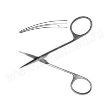 Ножницы глазные для стекловидного тела вертикально изогнутые 114 мм (арт. Н-61т) Тумботино, Россия