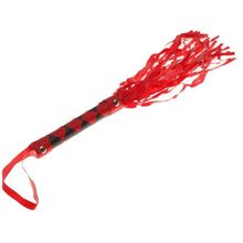 Красно-черная плеть с ромбами на ручке - 42 см. красный с черным